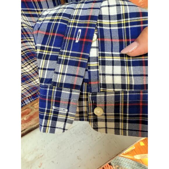 Ralph Lauren Men's Classic Fit Plaid Oxford Size Preppy Blue Red Navy Plaid - Picture 7 of 9